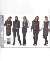 5200 BUTTERICK COLLAR JACKET, VEST, STRAIGHT SKIRT, TAPER PANTS PATTERN 6-10 UNCUT